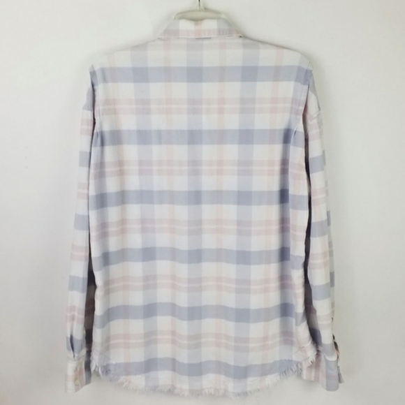 Free People Loveland Plaid Pastel Combo Long Sleeve Button Down Shirt Womens S - Picture 14 of 16